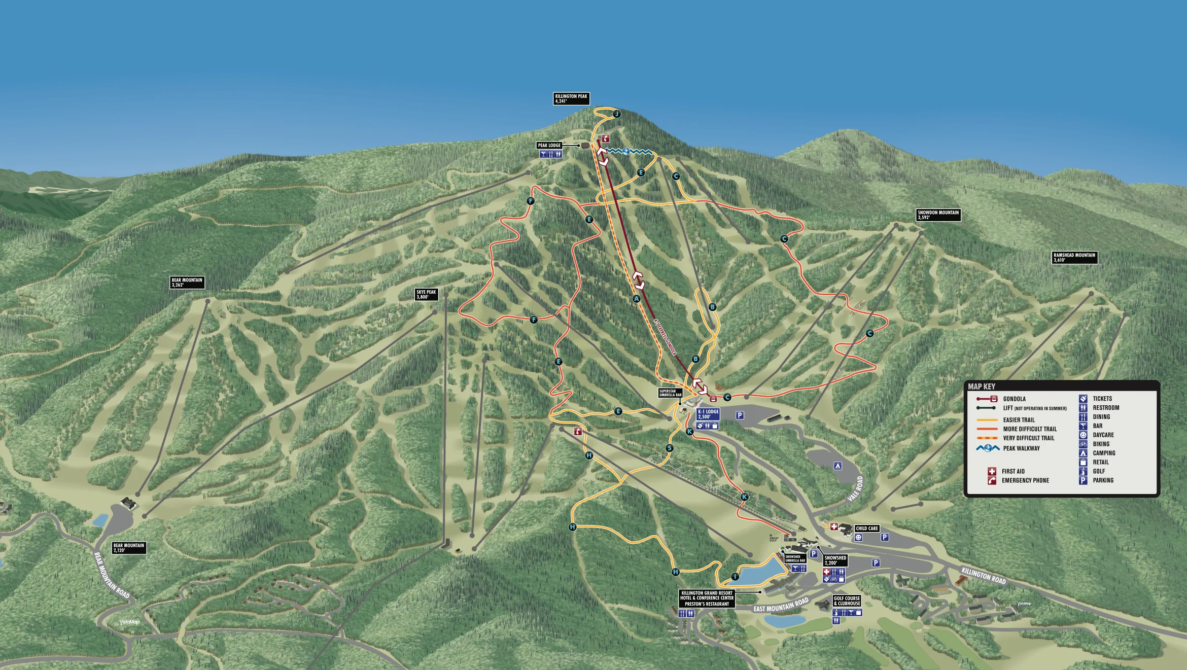 Killington Hiking Map